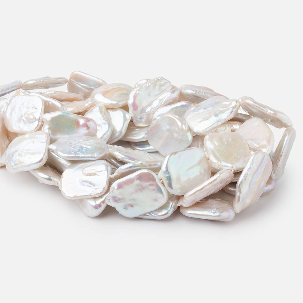 23x19-27x21mm Rosé White Rectangle Freshwater Pearls 15 inch 14 beads AA
