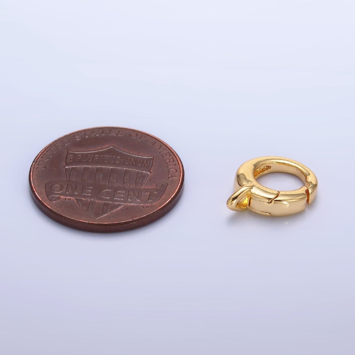 24K Gold Filled 10mm Round Push Gate Drop Loop Finding in Gold & Silver | Z1022