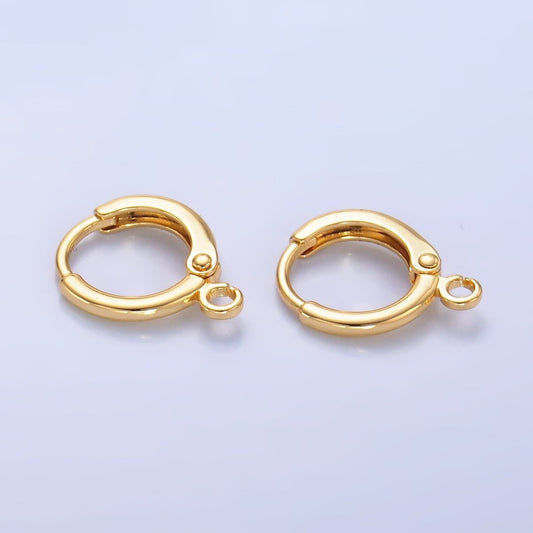 24K Gold Filled 11mm Minimalist Huggie Drop Earring Findings | Z1037