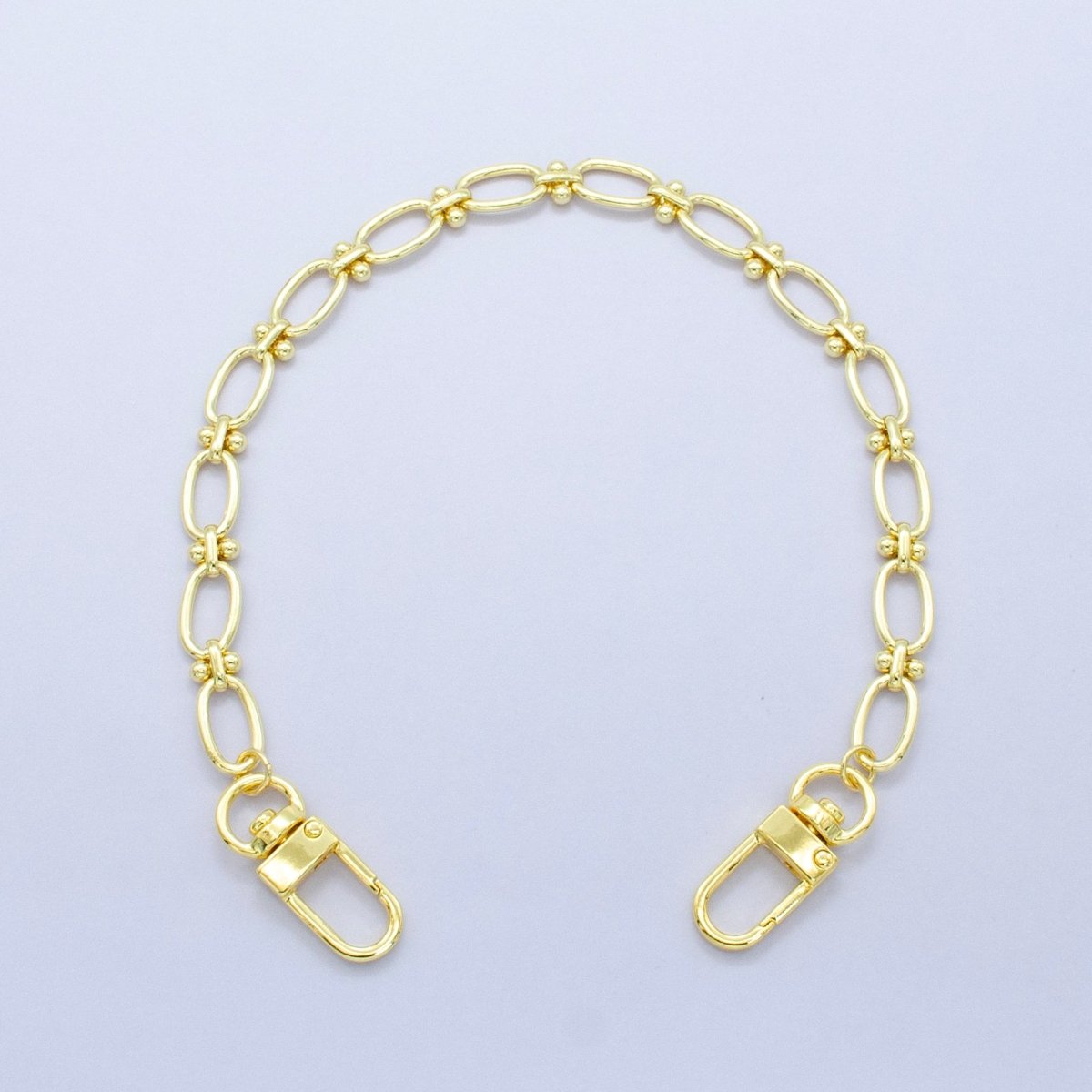 24K Gold Filled 12.5-Inch Oval Paperclip Link Chain Bag Purse Charm Swivel Keychain Findings | WA-2761