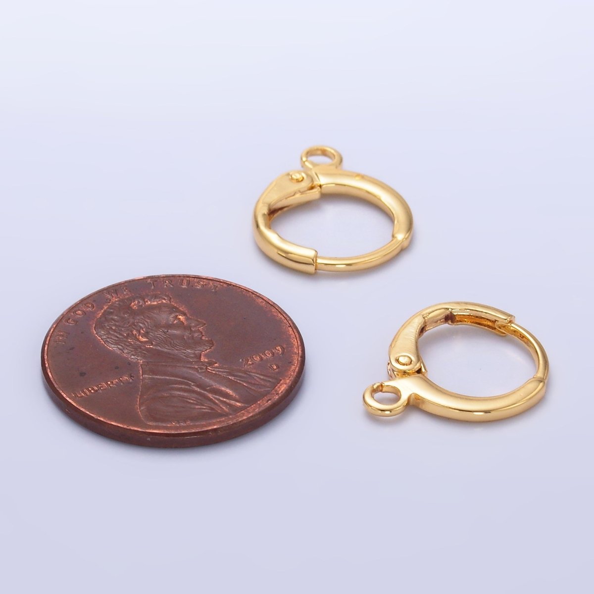 24K Gold Filled 12mm Minimalist Huggie Drop Earring Findings | Z1031