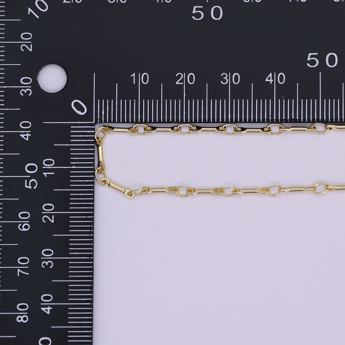 24K Gold Filled 1.2mm Minimalist Unique Link Unfinished Chain by Yard | Roll-1527