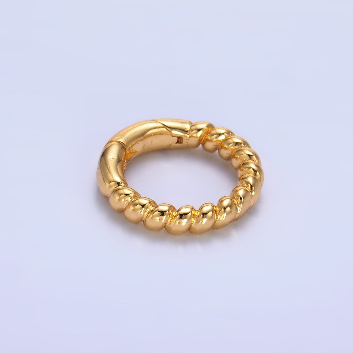 24K Gold Filled 15.5mm Beaded Bubble Push Round Spring Gate Finding | Z1020