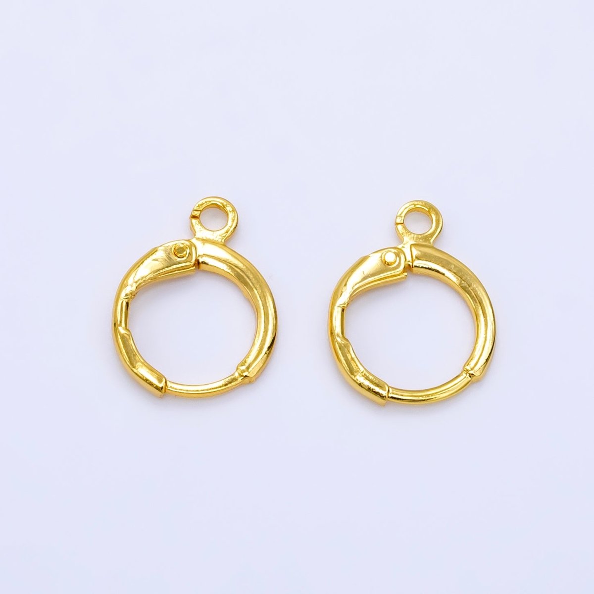 24K Gold Filled 17mm Minimalist Huggie Open Loop Drop Huggie Earring Findings | Z785