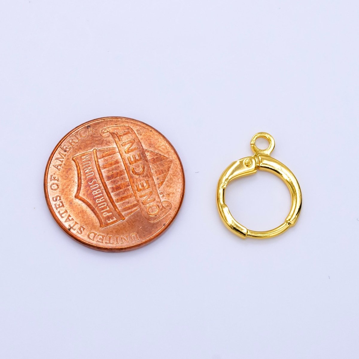24K Gold Filled 17mm Minimalist Huggie Open Loop Drop Huggie Earring Findings | Z785