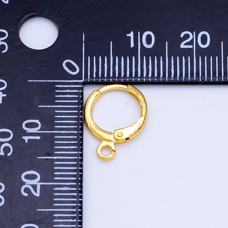 24K Gold Filled 17mm Minimalist Huggie Open Loop Drop Huggie Earring Findings | Z785