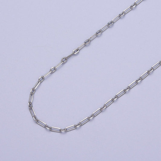 24K Gold Filled 1.8mm Mini Flat Link Paperclip Cable Chain Silver Unfinished Chain | ROLL-971 Clearance Pricing