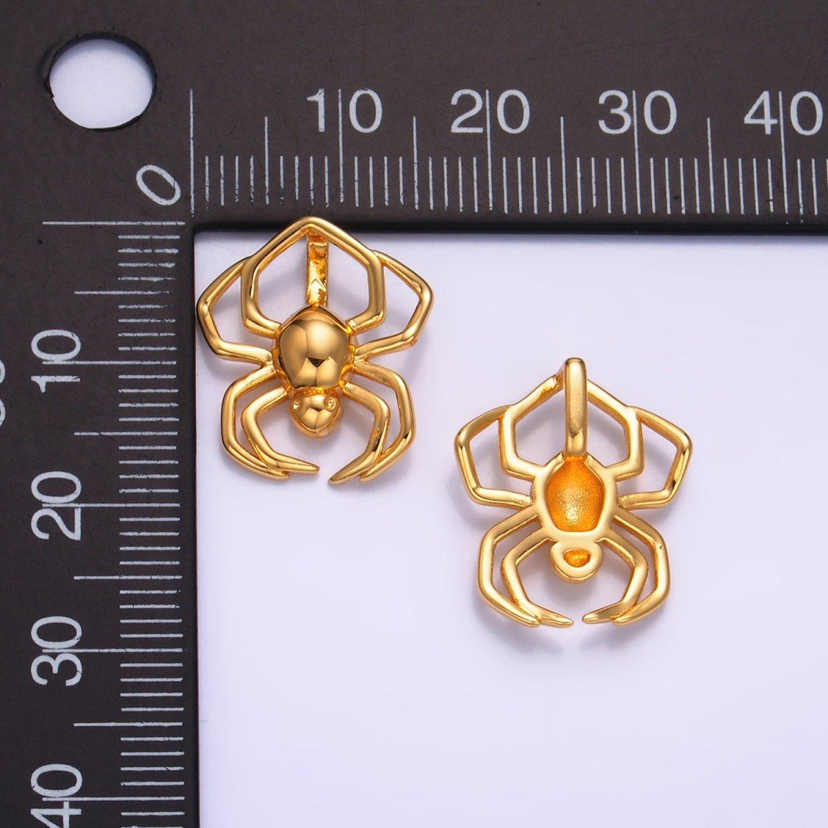 24K Gold Filled 18mm Minimalist Spider Insect Animal Charm | AA1062