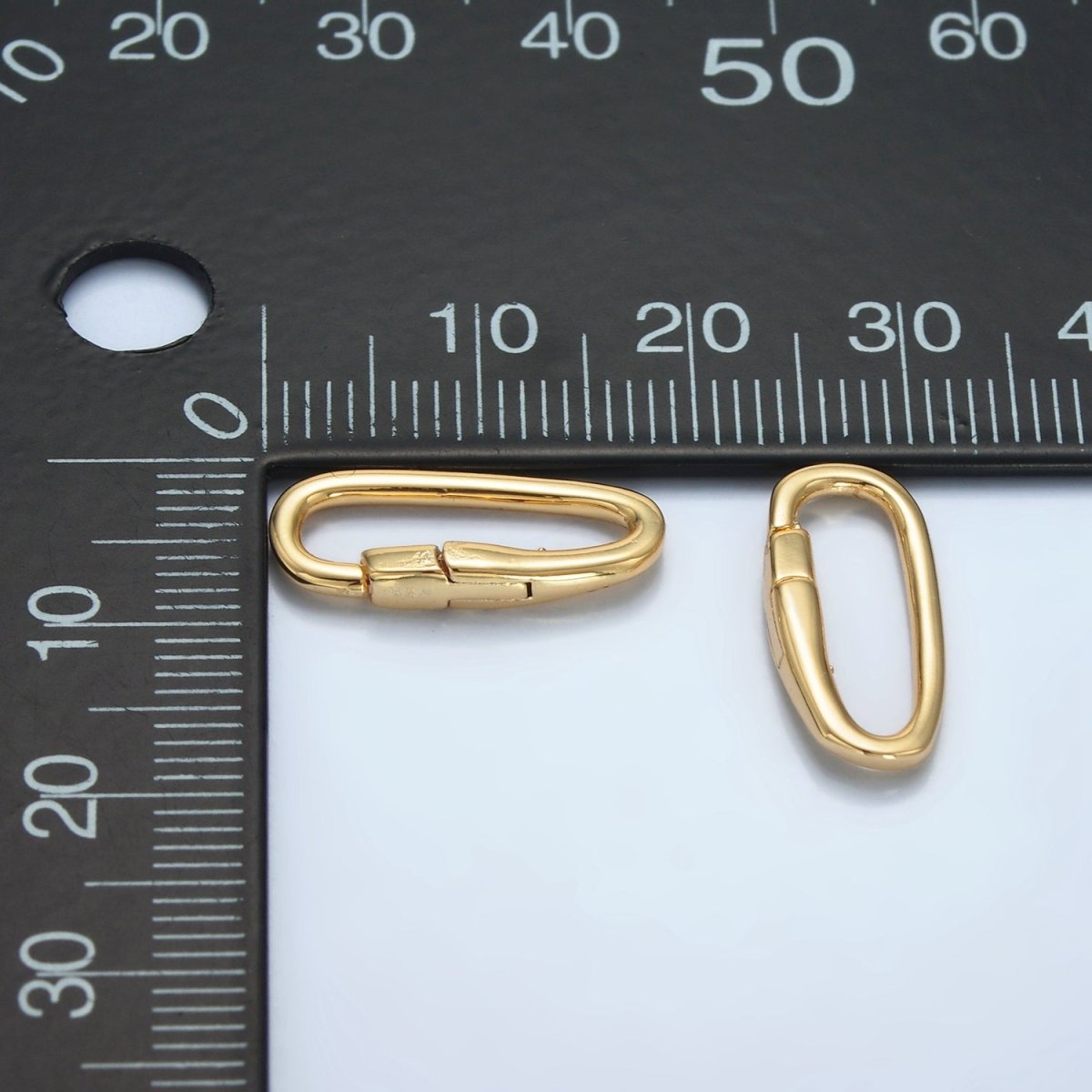 24K Gold Filled 18mm Push Gate Oblong Minimalist Findings | Z1005