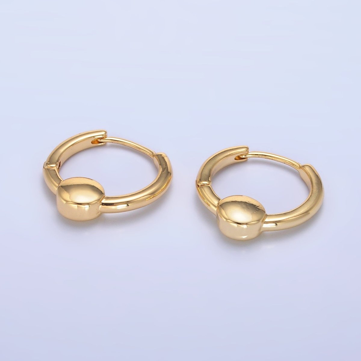 24K Gold Filled 18mm Round Minimalist Huggie Earrings | AB684