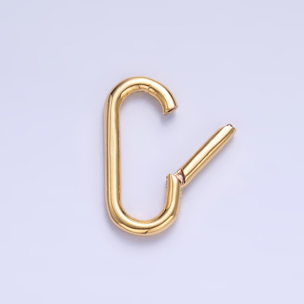 24K Gold Filled 20mm Minimalist Oblong Pull Gate Findings | Z1044