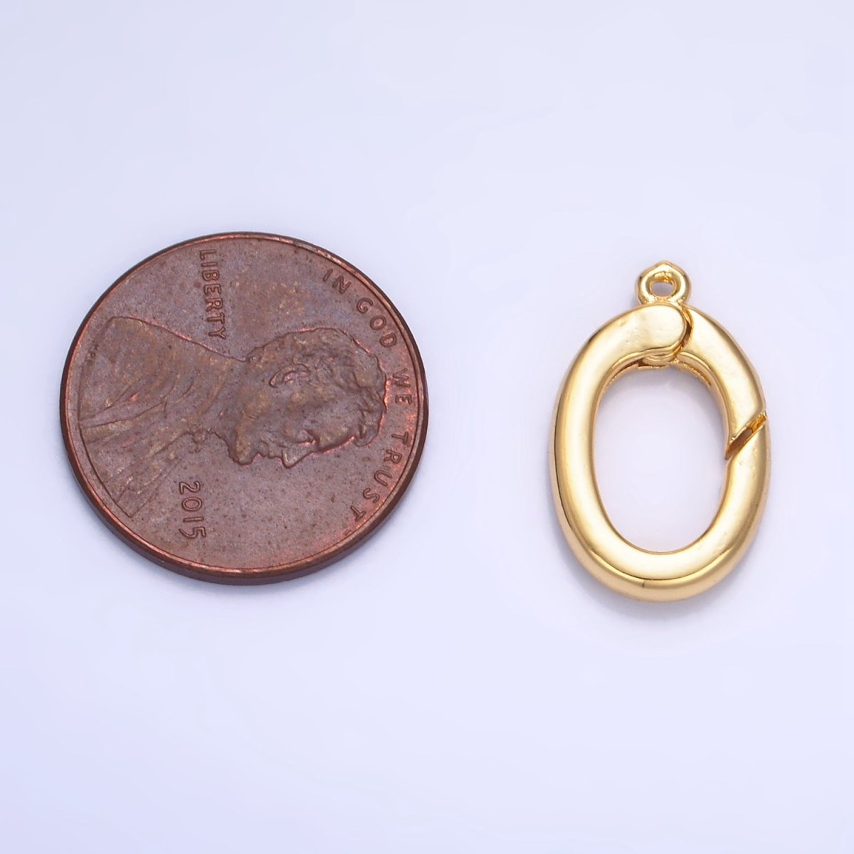 24K Gold Filled 20mm Oval Push Gate Loop Minimalist Finding | Z1001