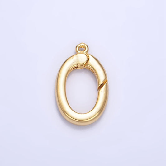 24K Gold Filled 20mm Oval Push Gate Loop Minimalist Finding | Z1001