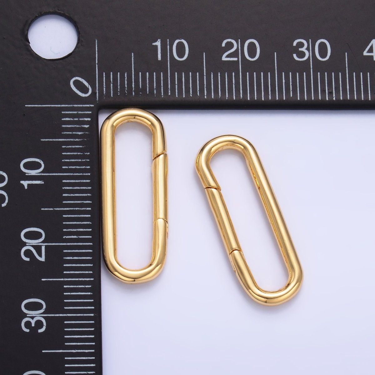 24K Gold Filled 25mm Minimalist Oblong Pull Gate Findings | Z1045