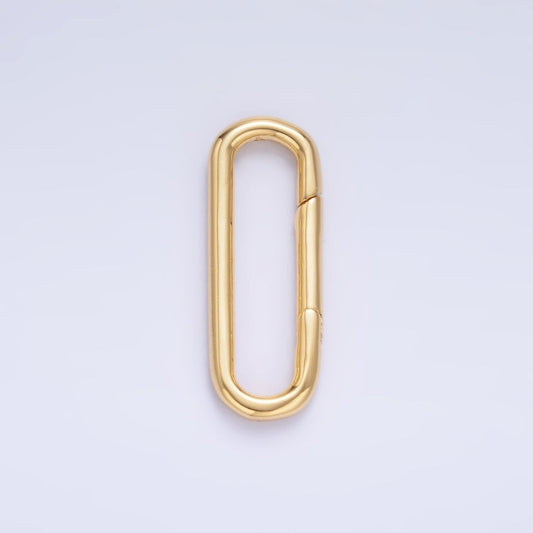 24K Gold Filled 25mm Minimalist Oblong Pull Gate Findings | Z1045
