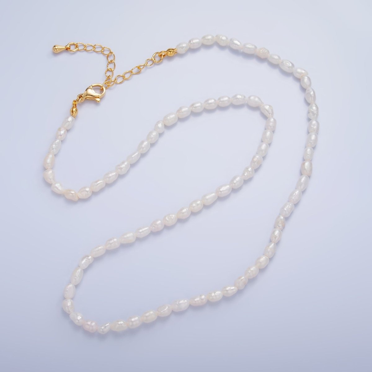 24K Gold Filled 4mm Freshwater Pearl 16 Inch Choker Necklace | WA-2729