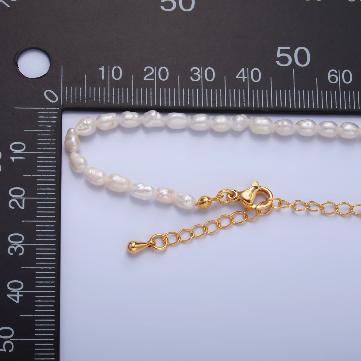 24K Gold Filled 4mm Freshwater Pearl 16 Inch Choker Necklace | WA-2729