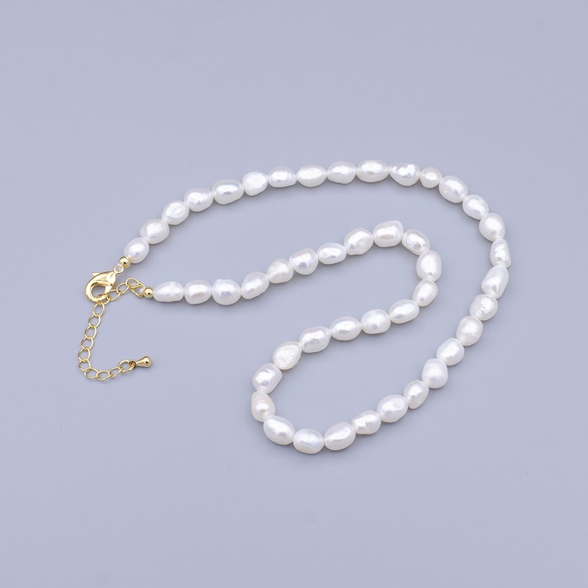 24K Gold Filled 6.5mm Freshwater Pearl 15 Inch Choker Necklace | WA-2912