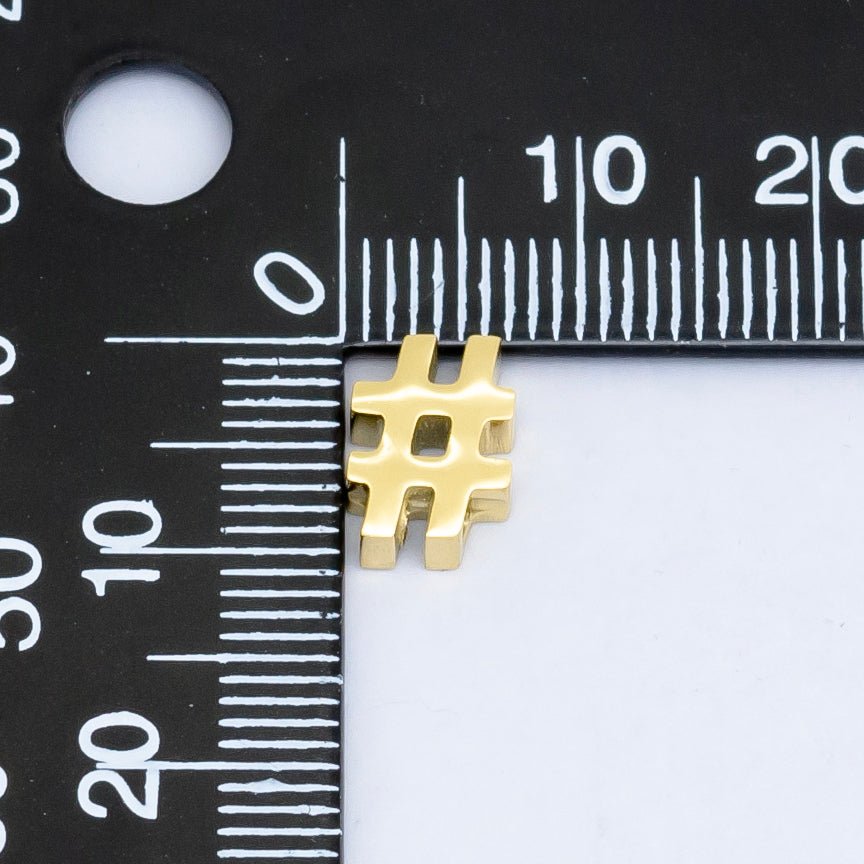 24K Gold Filled Ampersand "&" and Number Sign "#" Abbreviation Bead Spacer | B564 B565