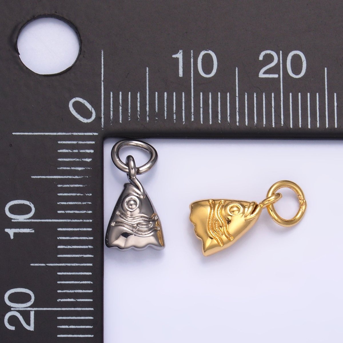 24K Gold Filled Animal Fish Head Mini Charm in Gold & Silver | W875
