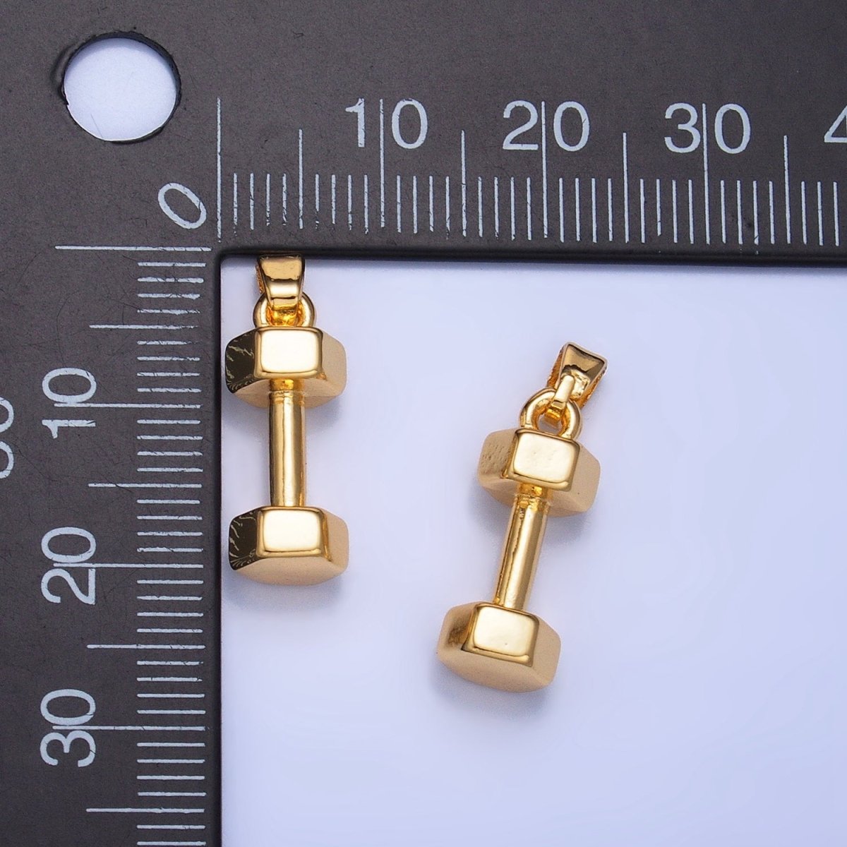 24K Gold Filled Barbell Dumbbell Lifting Fitness Sports Pendant | AA1011