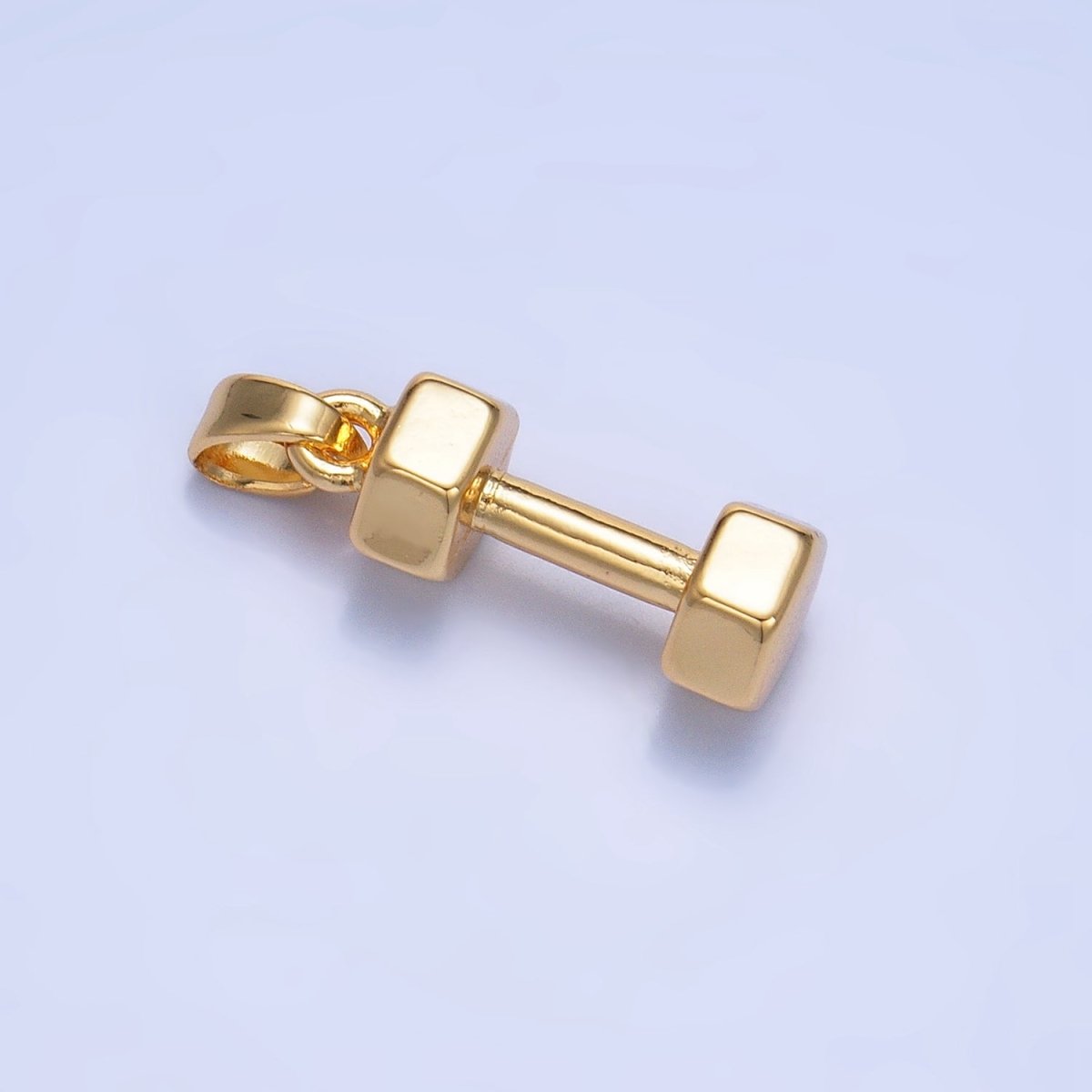 24K Gold Filled Barbell Dumbbell Lifting Fitness Sports Pendant | AA1011