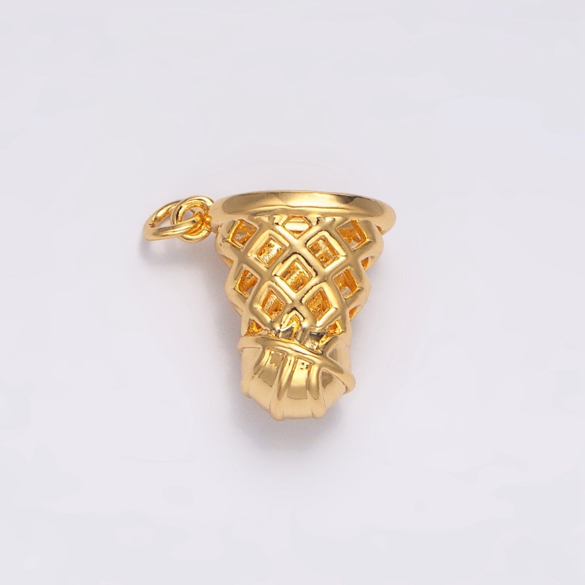 24K Gold Filled Basketball Slam Dunk Sports Charm | W-094