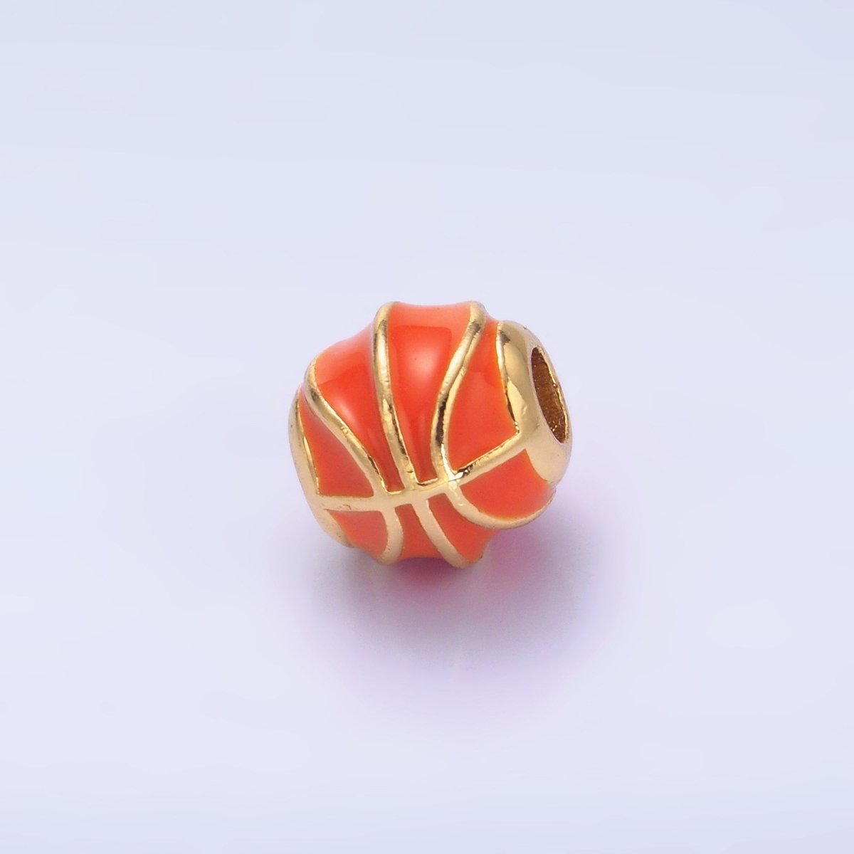 24K Gold Filled Basketball Sports Enamel Bead | B185