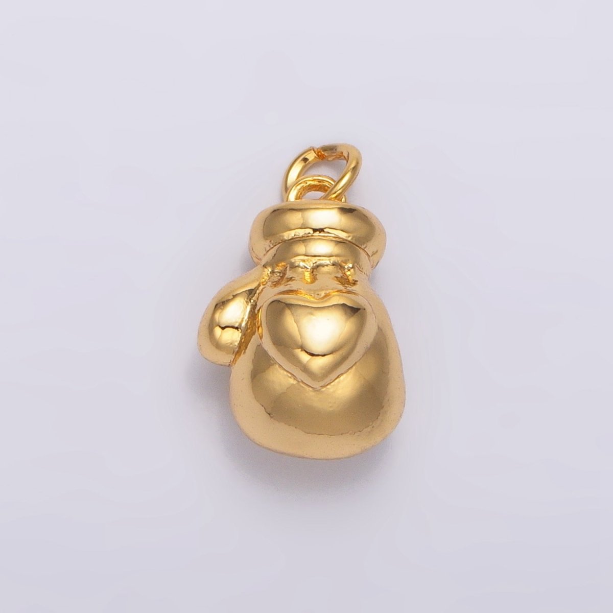 24K Gold Filled Boxing Glove Micro Paved CZ Multidimensional Charm | W100