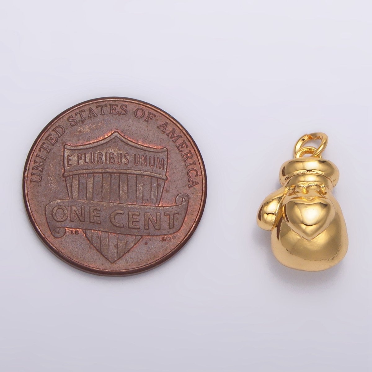 24K Gold Filled Boxing Glove Micro Paved CZ Multidimensional Charm | W100