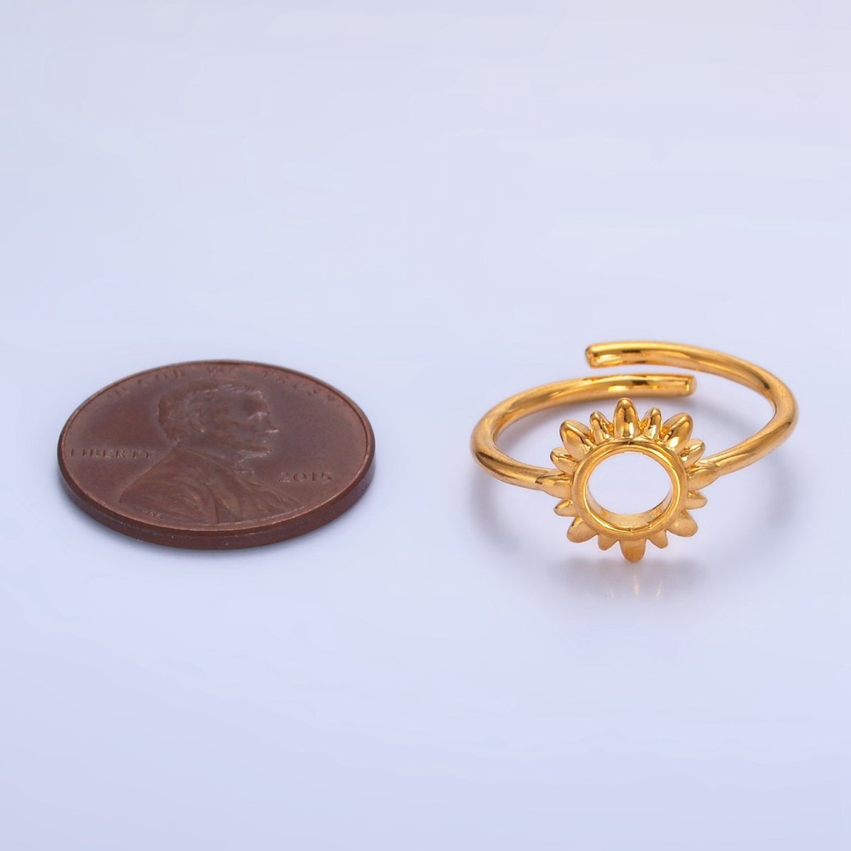 24K Gold Filled Celestial Sun Open Minimalist Ring | R018