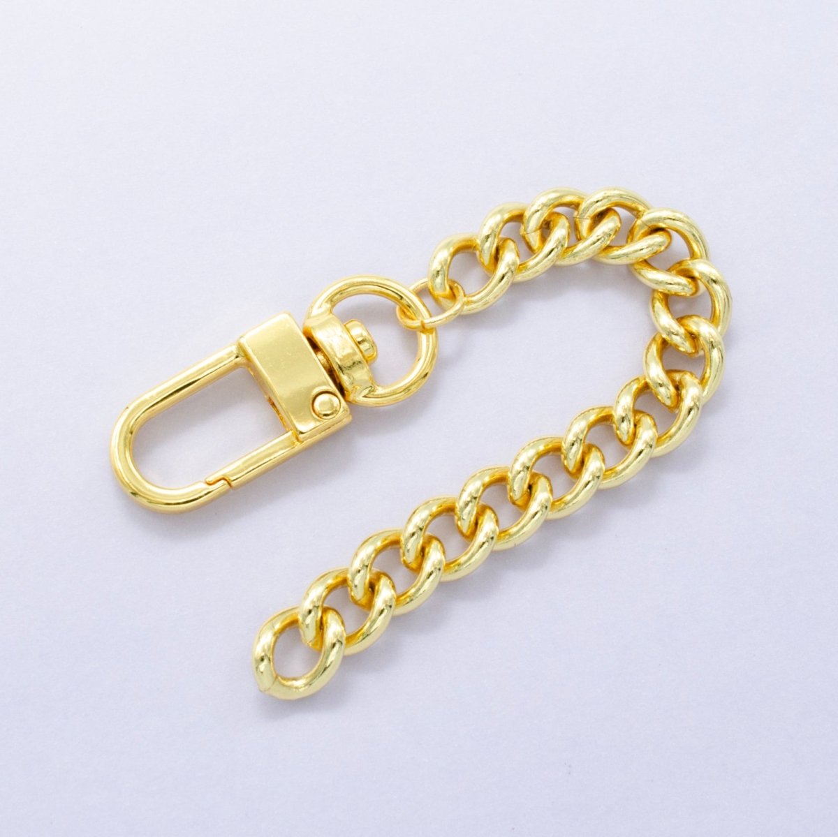 24K Gold Filled Curb Chain Bag Purse Charm Keychain Findings | WA-2893