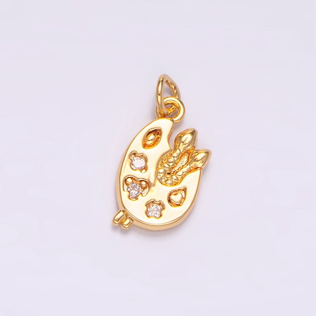 24K Gold Filled CZ Art Painting Multidimensional Charm | W088