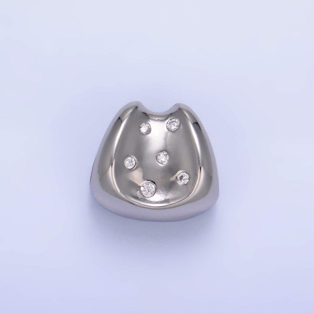 24K Gold Filled CZ Dotted Curved Bead in Gold & Silver | B289