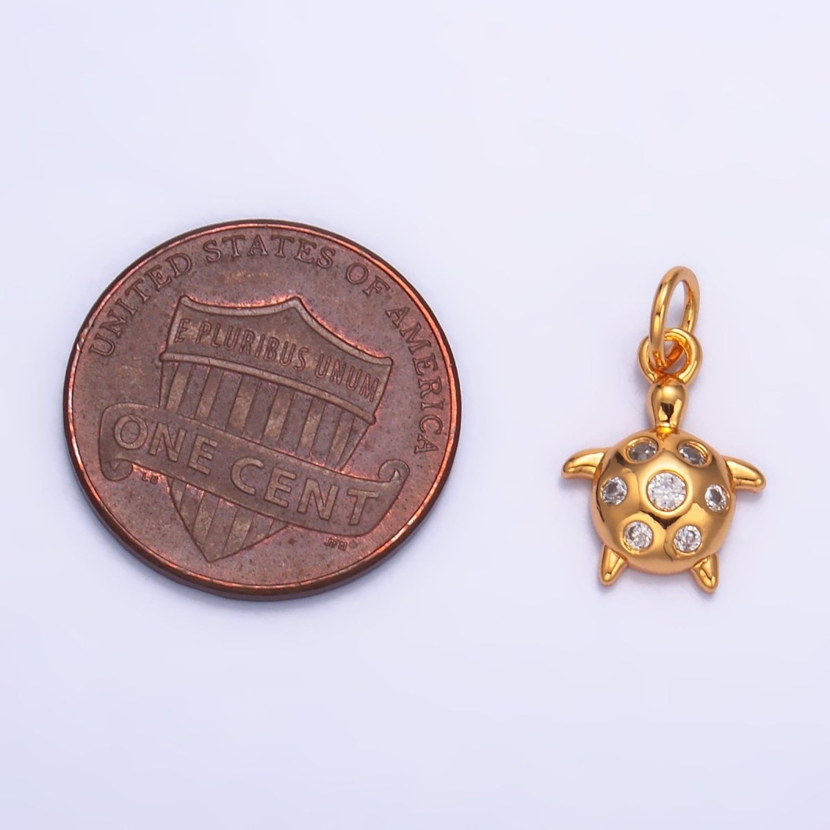 24K Gold Filled CZ Turtle Tortoise Sea Animal Mini Charm | W327