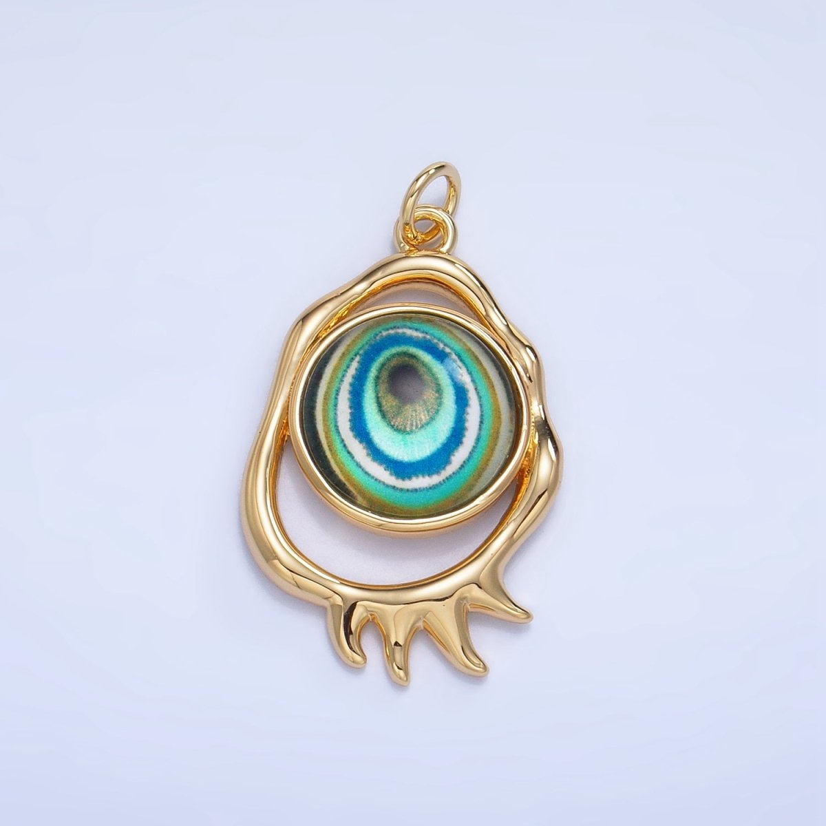 24K Gold Filled Evil Eye Open Molten Charm | AG910 - AG912