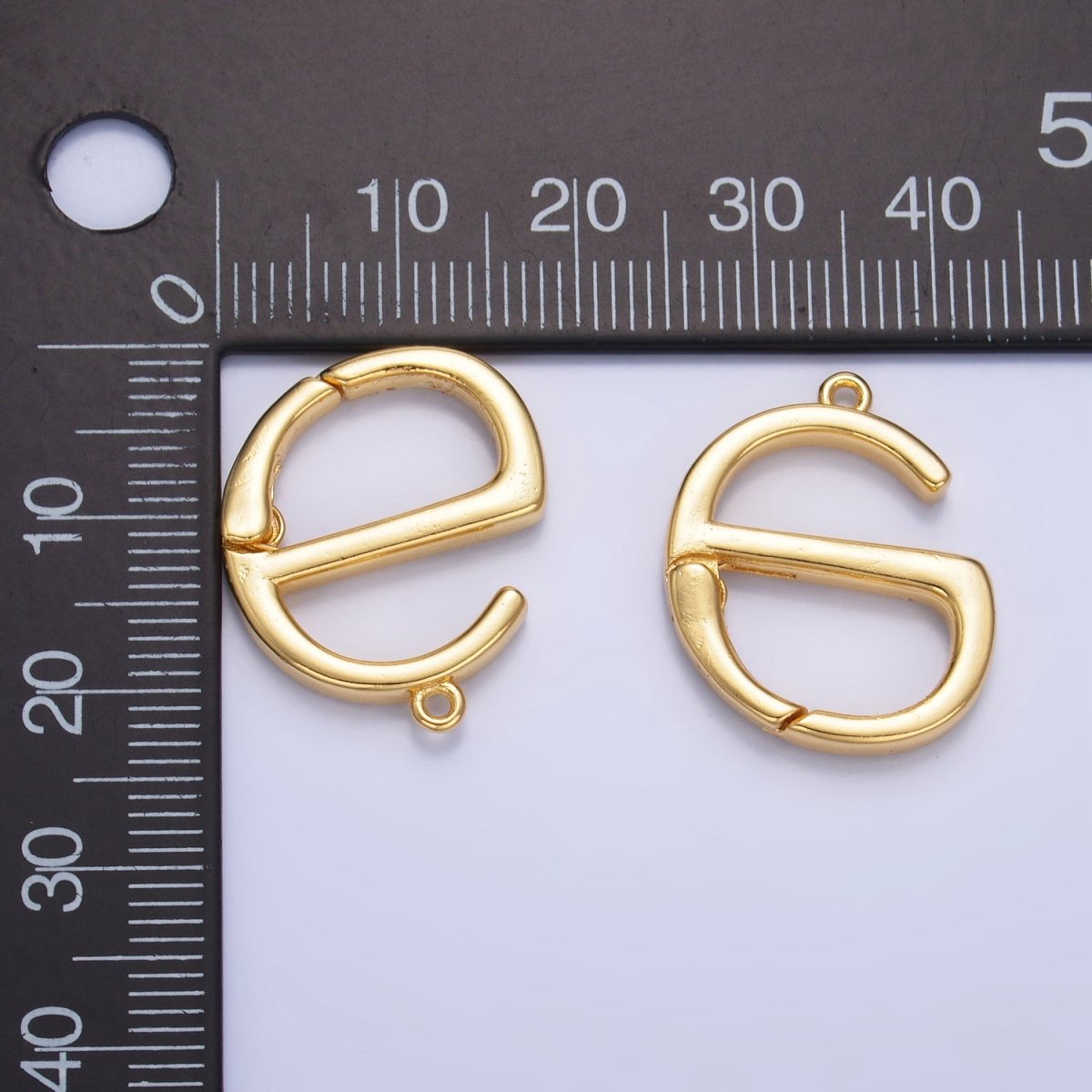24K Gold Filled G-Shaped Push Gate Geometric Finding | Z1000