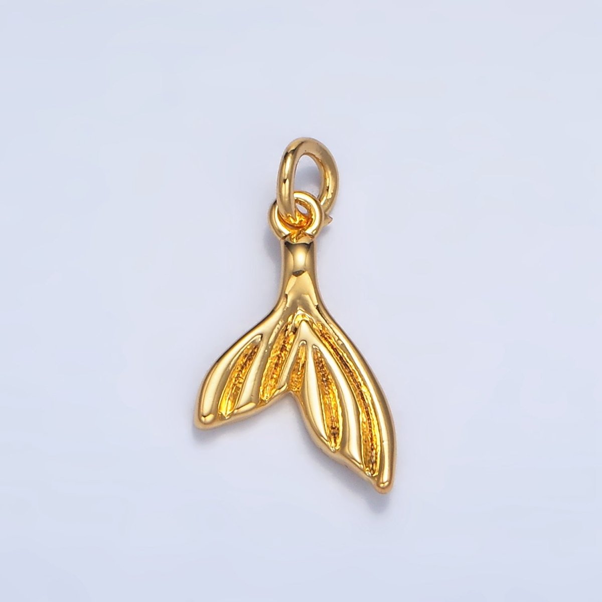 24K Gold Filled Geometric Fish Tail Charm | W086