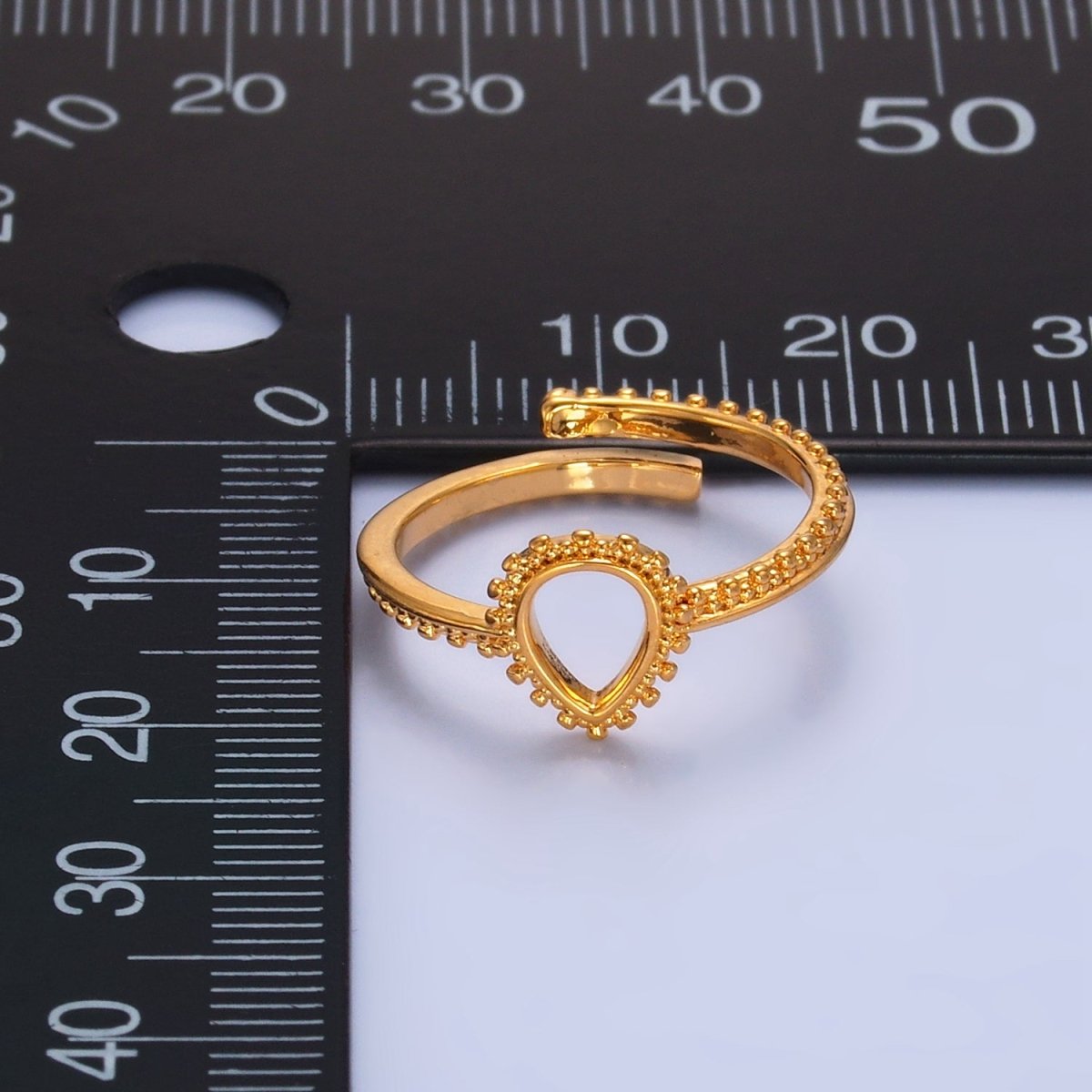 24K Gold Filled Geometric Triangle Dotted Ring | O933