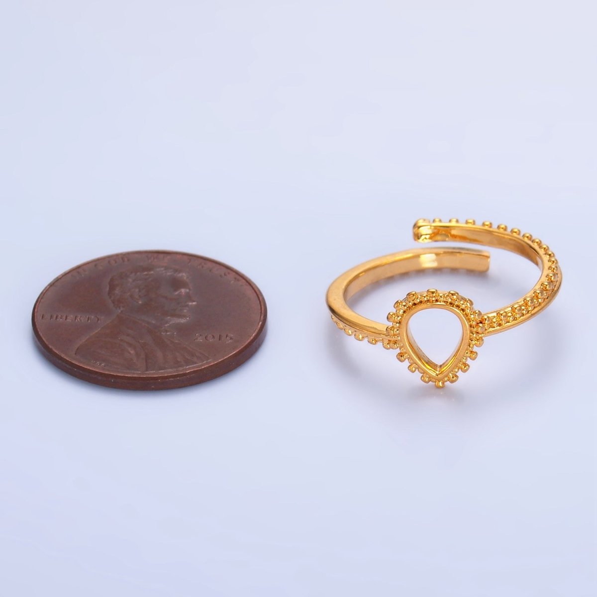 24K Gold Filled Geometric Triangle Dotted Ring | O933