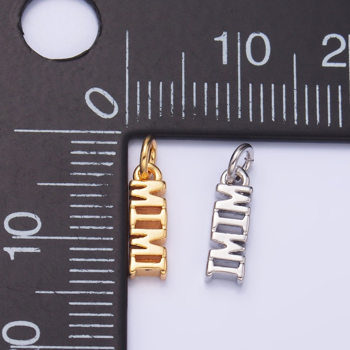 24K Gold Filled Grandmother "MIMI" Script Charm in Gold & Silver | W425