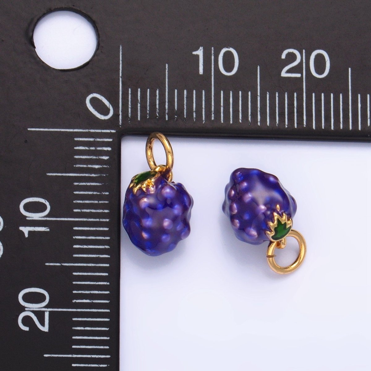 24K Gold Filled Grape Fruit Enamel Charm | W006