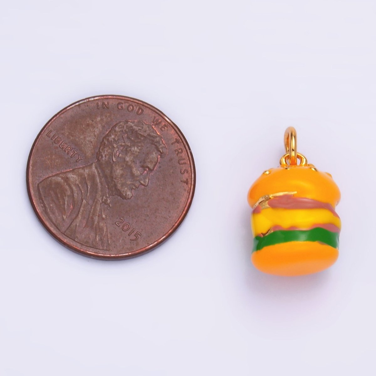24K Gold Filled Hamburger Fast-food Charm | W343