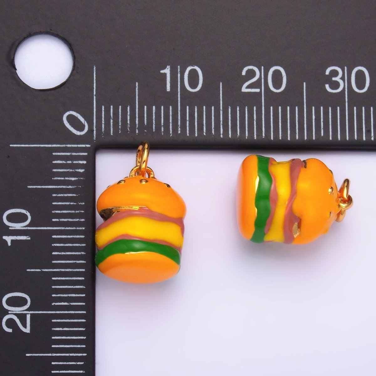 24K Gold Filled Hamburger Fast-food Charm | W343