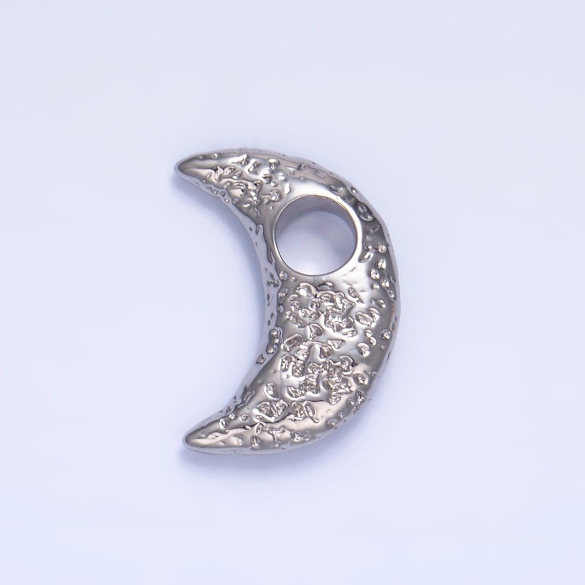 24K Gold Filled Hammered Celestial Crescent Moon Pendant in Gold & Silver | B630