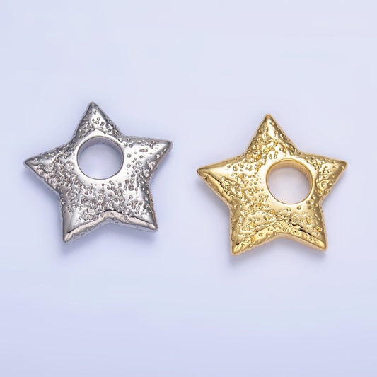 24K Gold Filled Hammered Celestial Star Pendant in Gold & Silver | B629