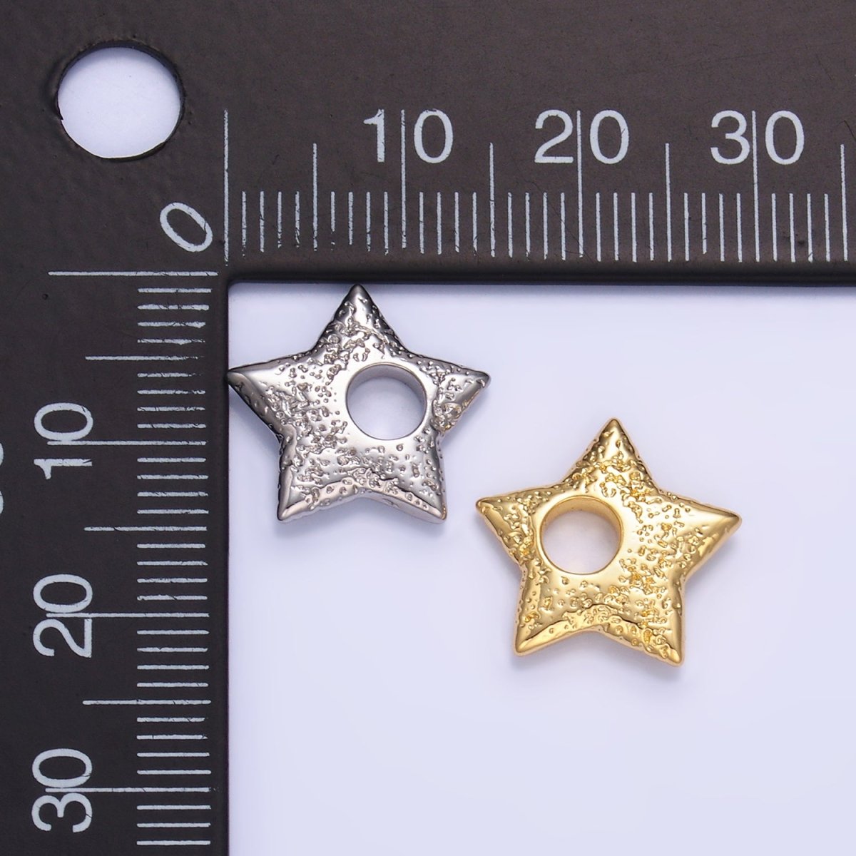 24K Gold Filled Hammered Celestial Star Pendant in Gold & Silver | B629
