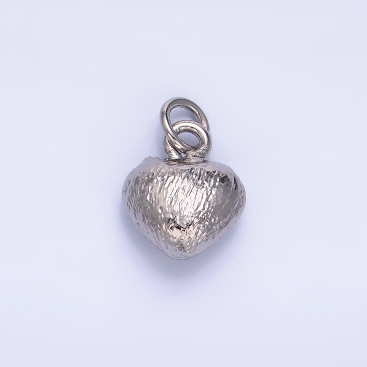 24K Gold Filled Hammered Heart Charm in Gold & Silver | W265