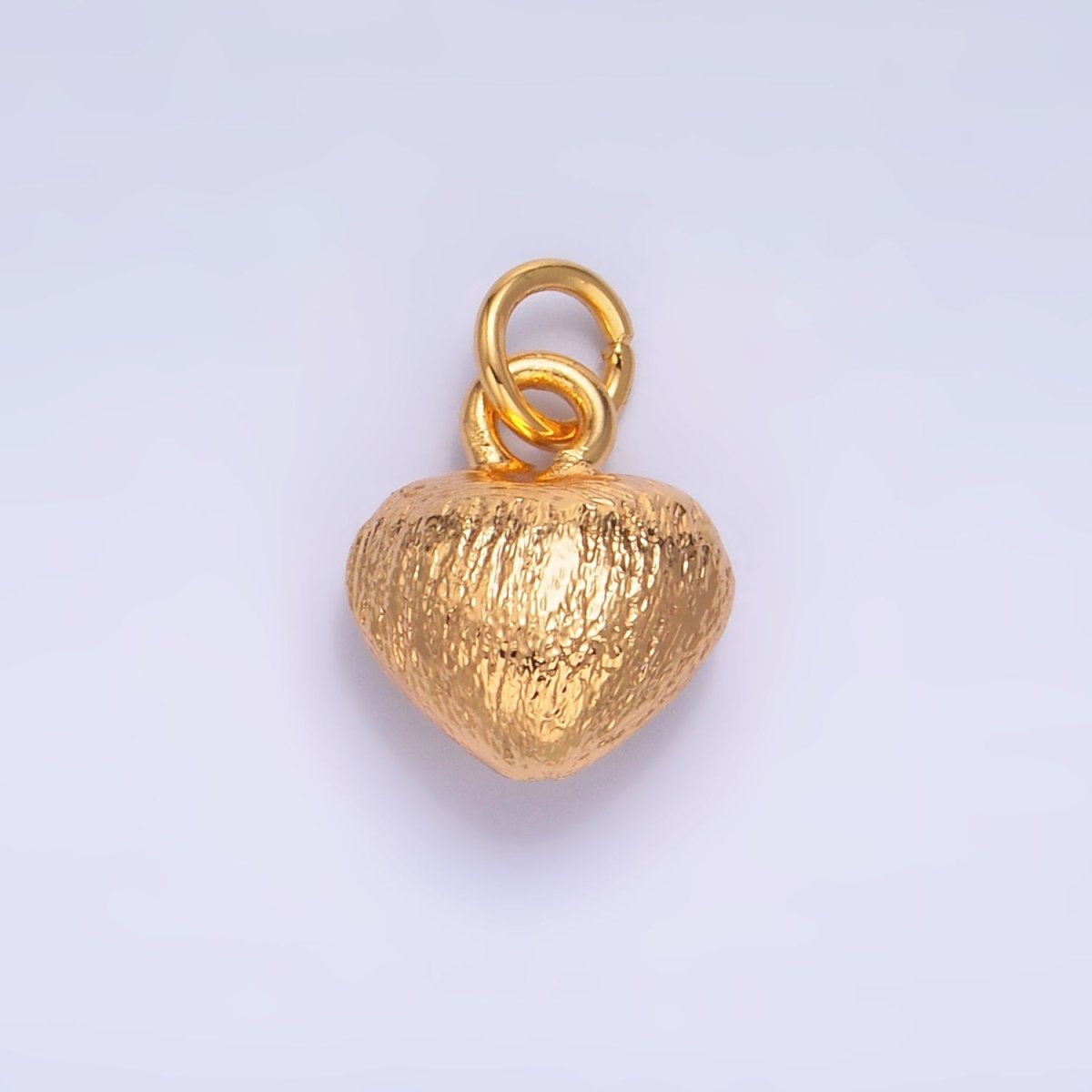 24K Gold Filled Hammered Heart Charm in Gold & Silver | W265