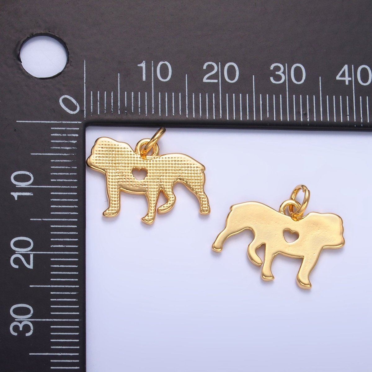 24K Gold Filled Heart Dog Pet Charm | W114